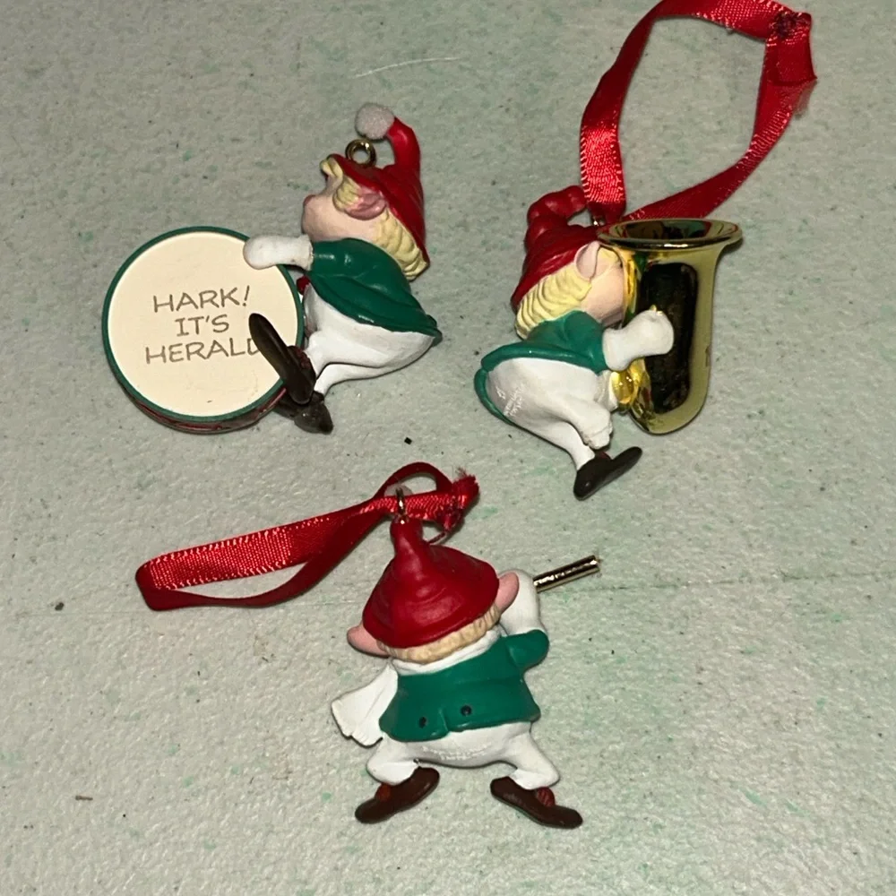 3 Hallmark Ornaments Hark! its Herald